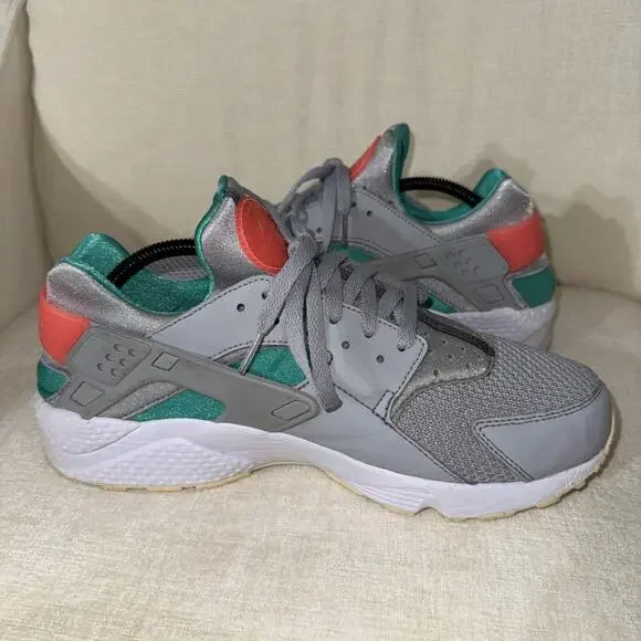 Nike Air Huarache Run Men Size 11.5 South Beach 318429-053 Teal Pink White Gray - Picture 4 of 11